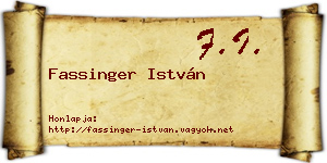 Fassinger István névjegykártya